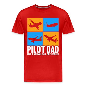 Pilot Airplane - Men's Premium Organic T-Shirt - red - Front - Damien (186cm)