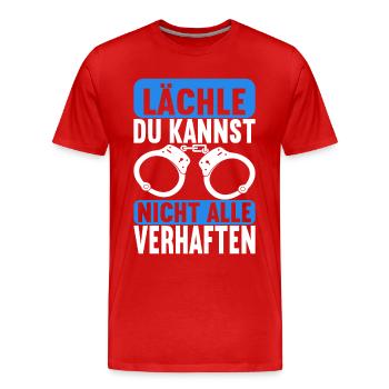 Polizei Polizist - Männer Premium Bio T-Shirt - Rot - Vorne - Damien (186cm)