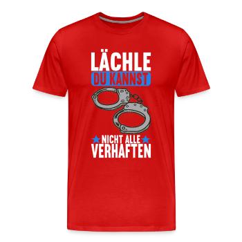 Polizei Polizist - Männer Premium Bio T-Shirt - Rot - Vorne - Damien (186cm)