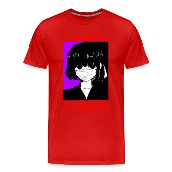 Ce n’est pas des dessins animés son anime - T-shirt bio Premium Homme - rouge - Devant - Damien (186cm)