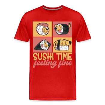 Sushi Kawaii - T-shirt bio Premium Homme - rouge - Devant - Damien (186cm)