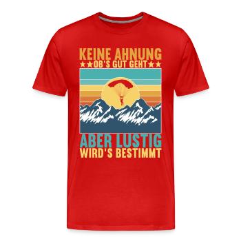 Fallschirmspringer Fallschirmsprung Skydiving - Männer Premium Bio T-Shirt - Rot - Vorne - Damien (186cm)