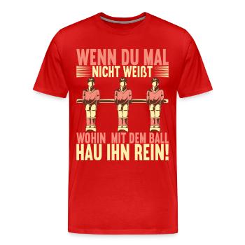 Tischfussball Tischkicker - Männer Premium Bio T-Shirt - Rot - Vorne - Damien (186cm)