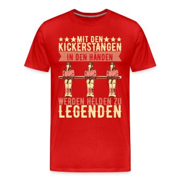 Tischfussball Tischkicker - Männer Premium Bio T-Shirt - Rot - Vorne - Damien (186cm)