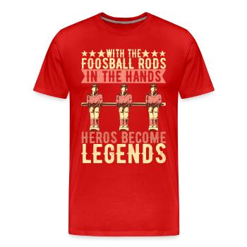 Tischfussball Tischkicker - Männer Premium Bio T-Shirt - Rot - Vorne - Damien (186cm)
