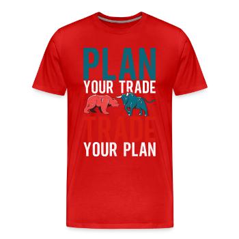 Aktien Aktionär Investor - Männer Premium Bio T-Shirt - Rot - Vorne - Damien (186cm)
