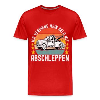 Abschleppwagen Abschleppdienst - Männer Premium Bio T-Shirt - Rot - Vorne - Damien (186cm)