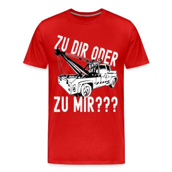 Abschleppwagen Abschleppdienst - Männer Premium Bio T-Shirt - Rot - Vorne - Damien (186cm)