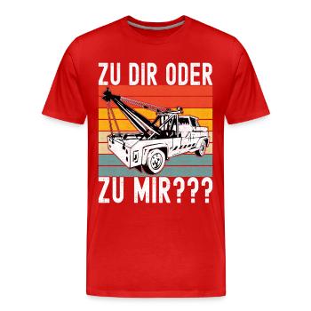 Abschleppwagen Abschleppdienst - Männer Premium Bio T-Shirt - Rot - Vorne - Damien (186cm)
