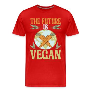 Végétarien végétalien - T-shirt bio Premium Homme - rouge - Devant - Damien (186cm)