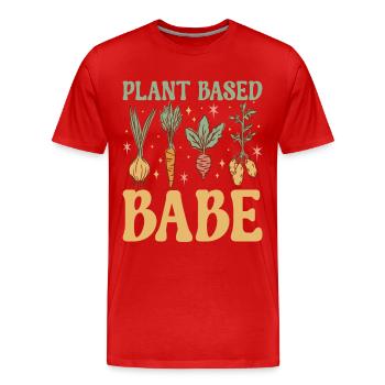Vegan Vegetarier - Männer Premium Bio T-Shirt - Rot - Vorne - Damien (186cm)