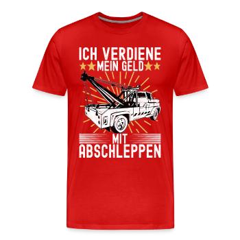 Abschleppwagen Abschleppdienst - Männer Premium Bio T-Shirt - Rot - Vorne - Damien (186cm)