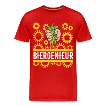 Brasseurs de bière Brassage de bière - T-shirt bio Premium Homme - rouge - Devant - Damien (186cm)