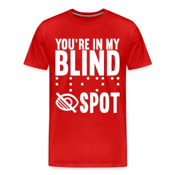 Déficience visuelle aveugle - T-shirt bio Premium Homme - rouge - Devant - Damien (186cm)