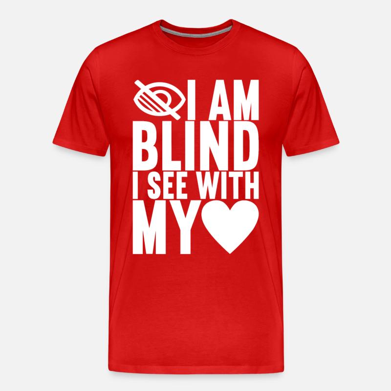 Blind Sehbehinderung - Männer Premium Bio T-Shirt - Rot