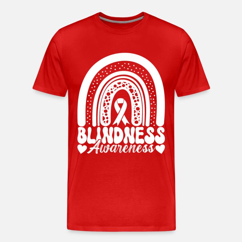 Blind Sehbehinderung - Männer Premium Bio T-Shirt - Rot