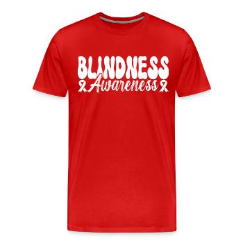 Blind visual impairment - Men's Premium Organic T-Shirt - red - Front - Damien (186cm)