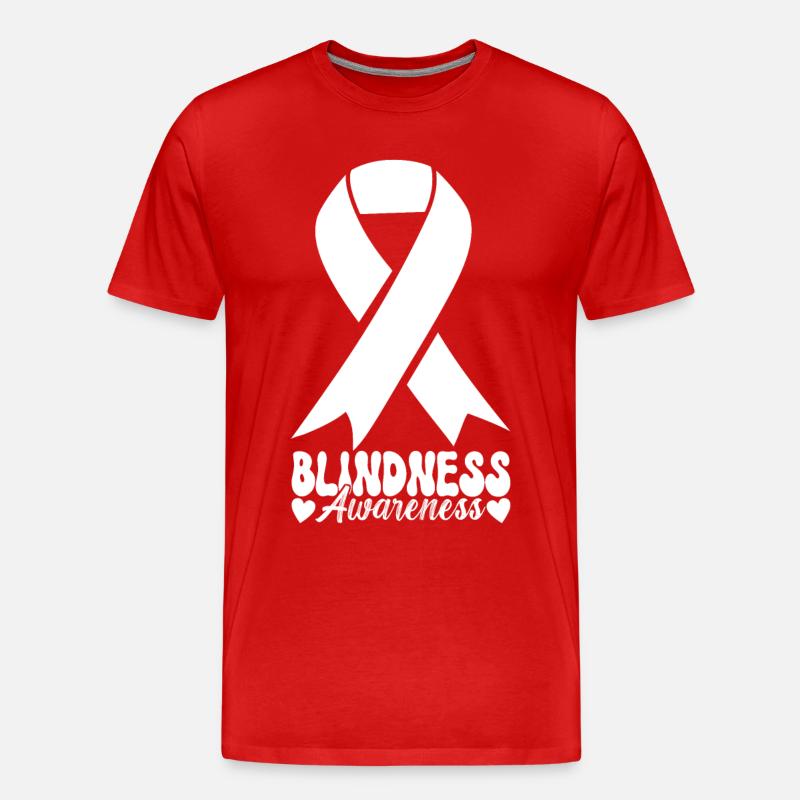 Blind Sehbehinderung - Männer Premium Bio T-Shirt - Rot