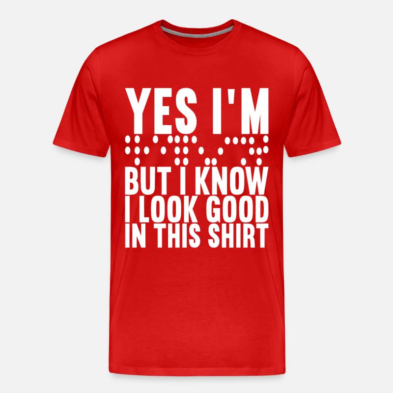 Blind Sehbehinderung - Männer Premium Bio T-Shirt - Rot