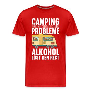Camping Wohnmobil - Männer Premium Bio T-Shirt - Rot - Vorne - Damien (186cm)