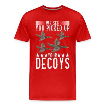 Hunting Hunter Bird Hunt - Men's Premium Organic T-Shirt - red - Front - Damien (186cm)