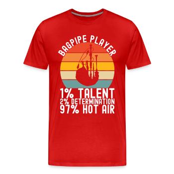 Cornemuses Cornemuses - T-shirt bio Premium Homme - rouge - Devant - Damien (186cm)