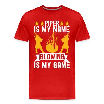Cornemuses Cornemuses - T-shirt bio Premium Homme - rouge - Devant - Damien (186cm)
