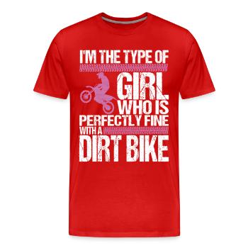 Motocross Motorcycle - Men's Premium Organic T-Shirt - red - Front - Damien (186cm)