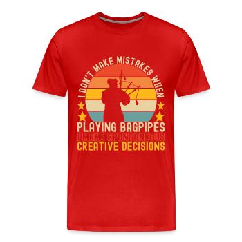 Cornemuses Cornemuses - T-shirt bio Premium Homme - rouge - Devant - Damien (186cm)