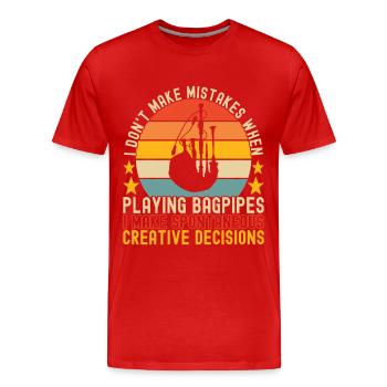 Cornemuses Cornemuses - T-shirt bio Premium Homme - rouge - Devant - Damien (186cm)