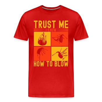 Cornemuses Cornemuses - T-shirt bio Premium Homme - rouge - Devant - Damien (186cm)