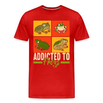 Frog Amphibians Frogs - Men's Premium Organic T-Shirt - red - Front - Damien (186cm)