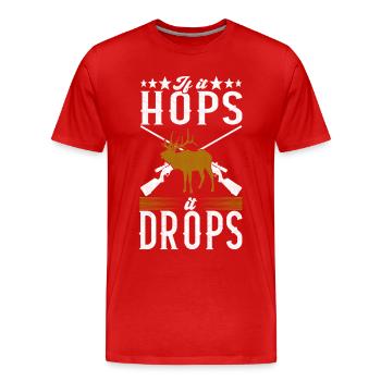 Chasse Chasseur Chasse au cerf - T-shirt bio Premium Homme - rouge - Devant - Damien (186cm)