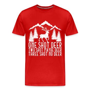 Hunting Hunter Hunting Deer - Men's Premium Organic T-Shirt - red - Front - Damien (186cm)
