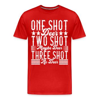 Hunting Hunter Hunting Deer - Men's Premium Organic T-Shirt - red - Front - Damien (186cm)