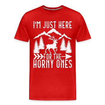 Chasse Chasseur Chasse au cerf - T-shirt bio Premium Homme - rouge - Devant - Damien (186cm)
