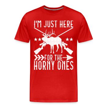 Chasse Chasseur Chasse au cerf - T-shirt bio Premium Homme - rouge - Devant - Damien (186cm)