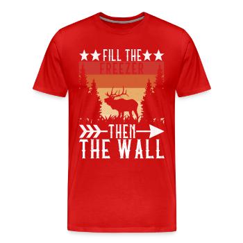 Hunting Hunter Hunting Deer - Men's Premium Organic T-Shirt - red - Front - Damien (186cm)