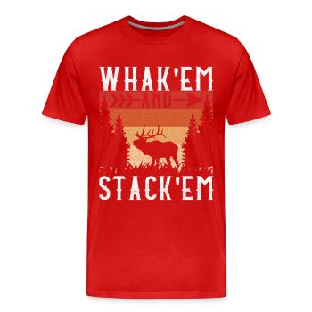 Hunting Hunter Hunting Deer - Men's Premium Organic T-Shirt - red - Front - Damien (186cm)
