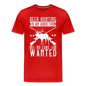Hunting Hunter Hunting Deer - Men's Premium Organic T-Shirt - red - Front - Damien (186cm)