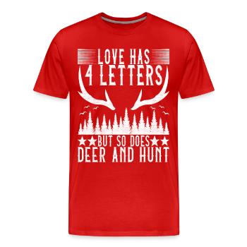 Hunting Hunter Hunting Deer - Men's Premium Organic T-Shirt - red - Front - Damien (186cm)