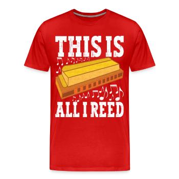 Harmonica Harmonica - Men's Premium Organic T-Shirt - red - Front - Damien (186cm)