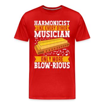 Harmonica Harmonica - T-shirt bio Premium Homme - rouge - Devant - Damien (186cm)