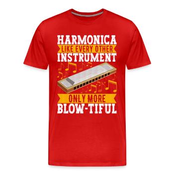 Harmonica Harmonica - T-shirt bio Premium Homme - rouge - Devant - Damien (186cm)