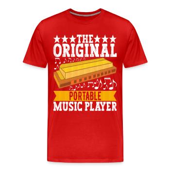 Harmonika Mundharmonika - Männer Premium Bio T-Shirt - Rot - Vorne - Damien (186cm)