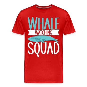 Whale Watchers - Men's Premium Organic T-Shirt - red - Front - Damien (186cm)