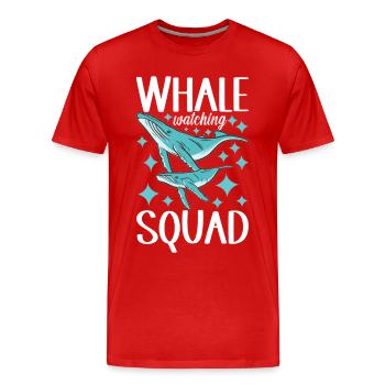 Whale Watchers - Men's Premium Organic T-Shirt - red - Front - Damien (186cm)