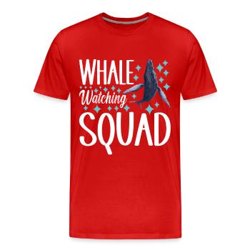 Whale Watchers - Men's Premium Organic T-Shirt - red - Front - Damien (186cm)