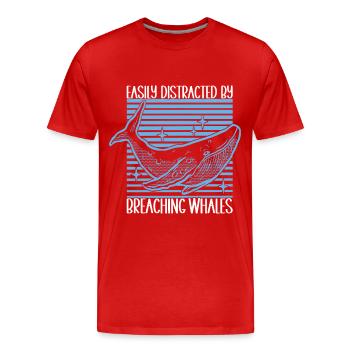 Whale Watchers - Men's Premium Organic T-Shirt - red - Front - Damien (186cm)
