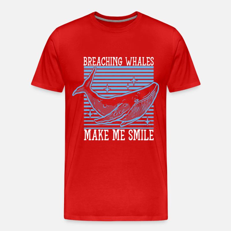 Wale Walbeobachter - Männer Premium Bio T-Shirt - Rot